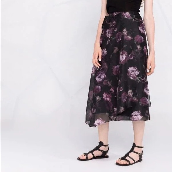 Vince Night Garden Handkerchief Drape Skirt - Picture 2 of 16